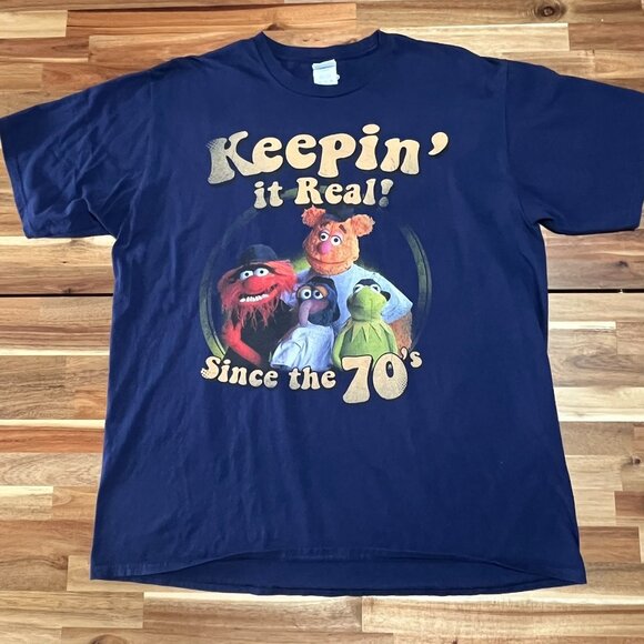 Disney Muppets Keepin It Real Graphic T Shirt Mens XL Animal Kermit Fozzie - Picture 1 of 7